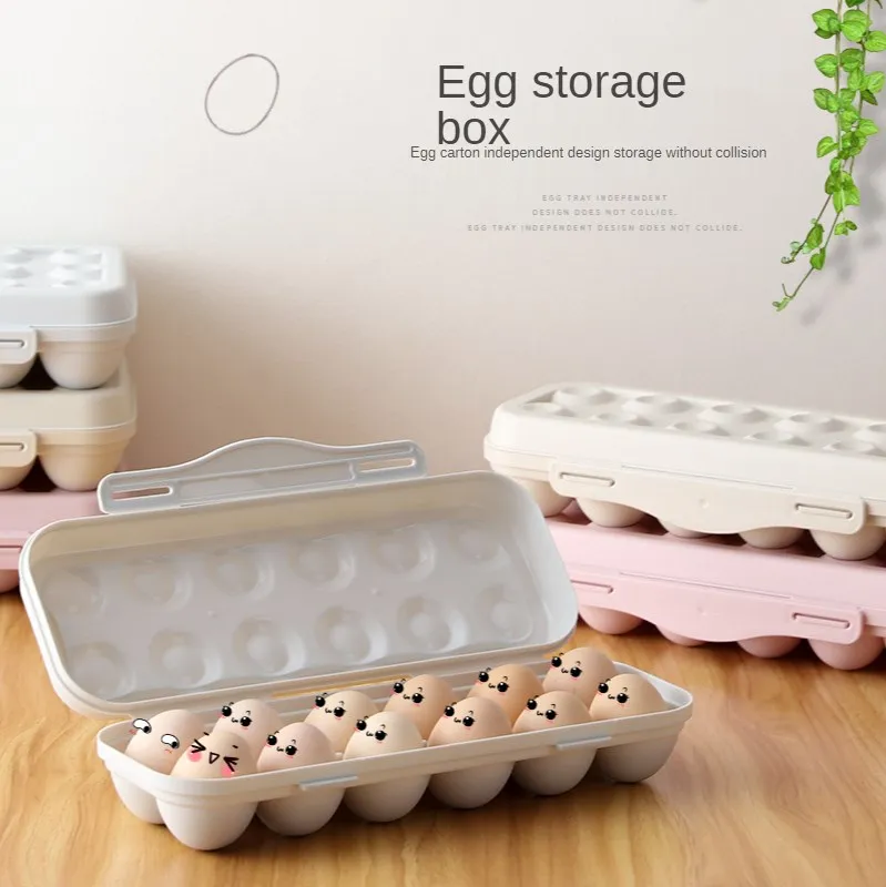 

12grid 18 Grid Egg Carton Storage Box New Anti-collision and Broken Egg Storage Box with Lid Snap-in Stackable Fridge Storage