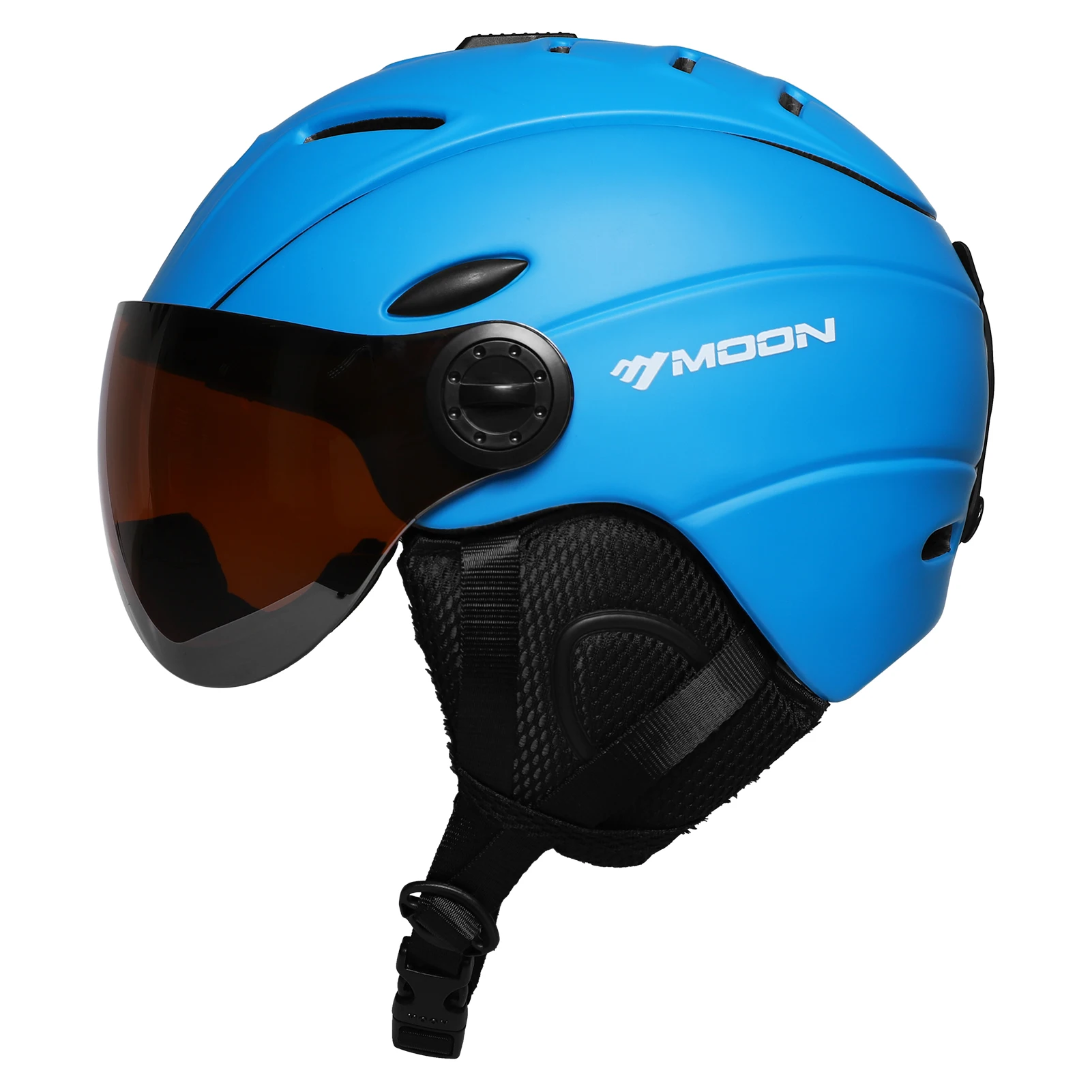 

Durable Ski Helmet with Detachable Earmuff Snowboard Helmet with Goggle Fixed Strap Safety for Women Men Skiing Sport Motorcycle