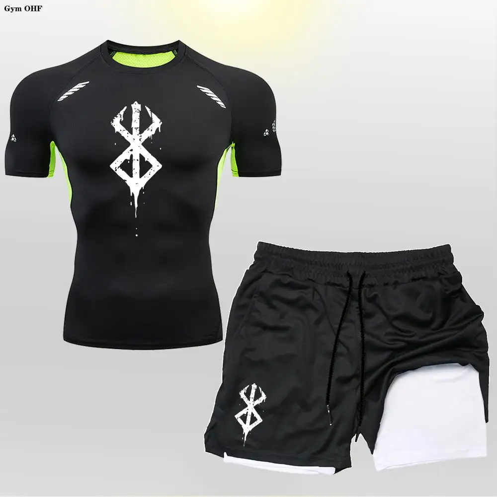 Мужской Быстросохнущий Комплект Спортивной Одежды 2-в-1 Anime Berserk