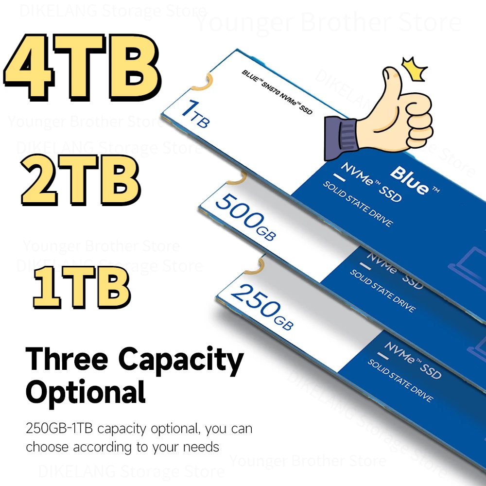 

Rave reviews 2023 New Blue SN570 NVMe 4TB 2TB 1TB 500GB 250GB SSD PCIe3.0*4 M.2 2280 Internal Solid State Drive For Laptops PC