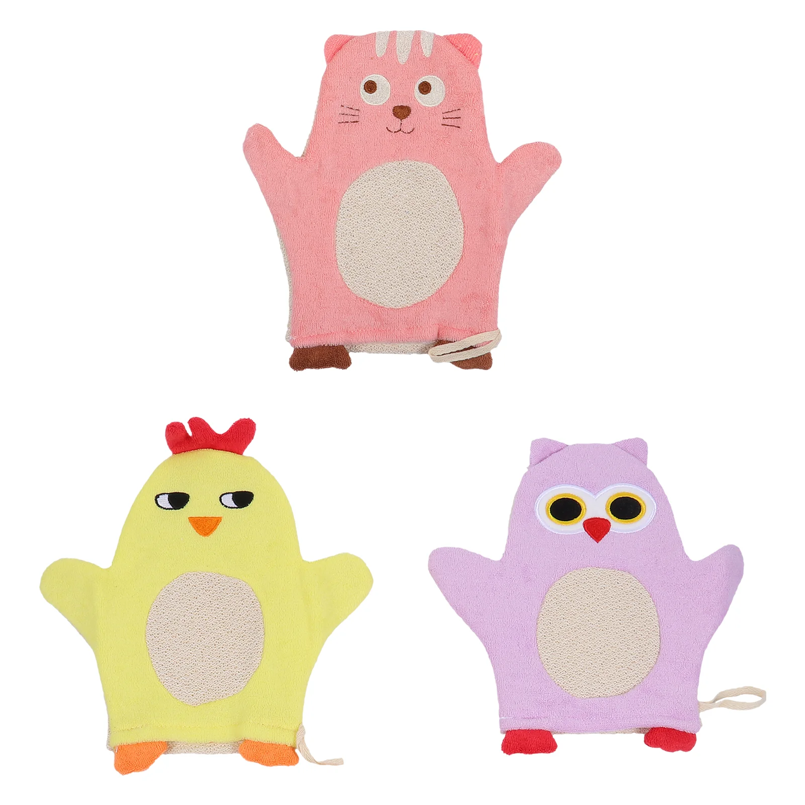 

Lovely Baby Bath Mitt Washcloths Gloves Cartoon Cotton Towel Scrubber（Note Random Color ）