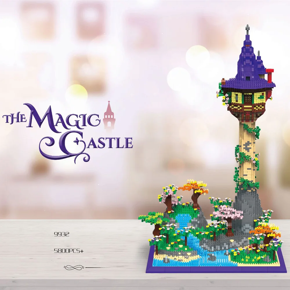 

Creative Fairy Tale Micro Diamond Block High Tower Magic Castle Nanobrick Model Building Bricks Toys Colleciton For Kids Gift
