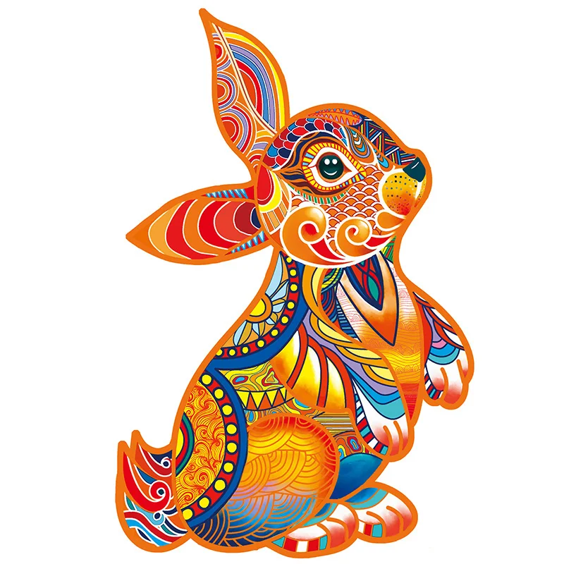 

3D Wooden Puzzle Animal Colorful Rabbit Jigsaw Board Set For Baby Toys Adults Kids Gifts Educational Games Toy Puzzle montessor