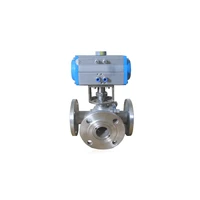 light weight sanitary ball valves aluminum pneumatic actuator flanged connection end