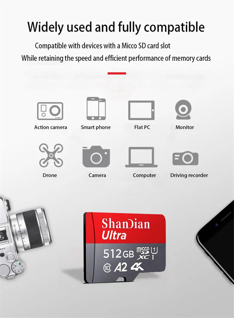 1TB Micro Memory SD Card 128GB 256GB High Speed SD Card SD/TF Flash Card 512 GB Memory Card for Phone Cameras MP3/MP4 Player images - 6