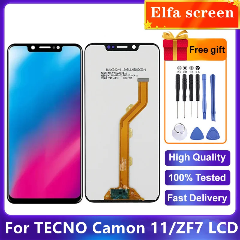 

6.2" LCD Screen For Tecno Camon 11 CF7 LCD Display Touch Digitizer Assembly For Tecno Camon 11 CF7 Full LCD Screen Replacement