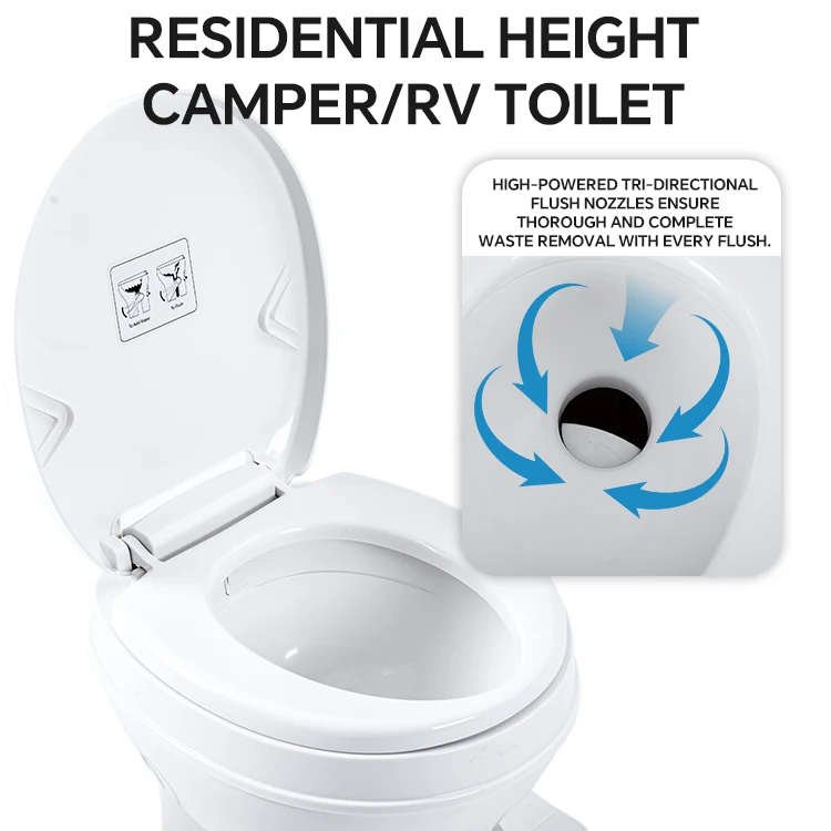 Фото Портативный туалет Airow HOMFUL Straight Flush для автодомов, лодок, морских судов, караванов, кемперов, из полипропилена, с водяным пистолетом №5