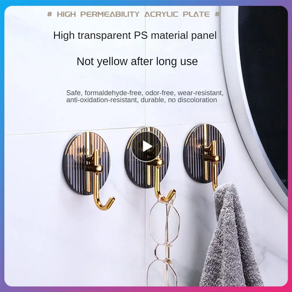 

Non-perforated Hook Light Luxury Seamless Toilet Wall Towel Clothes Hook Adhesive Note Hook Household Supplies Simple Art
