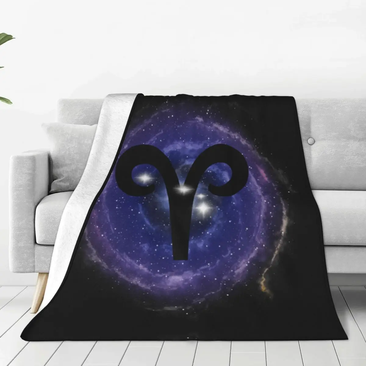 

Aries Zodiac Sign Stars Soft Flannel Throw Blanket for Couch Bed Warm Blanket Lightweight Blankets for Sofa Travel Blanket