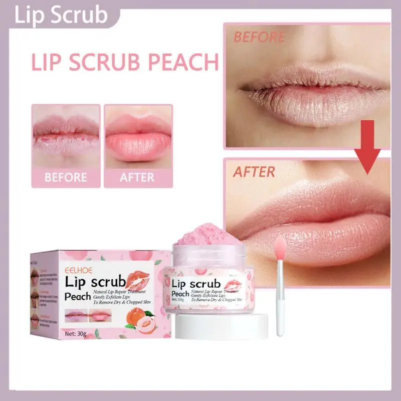 

Персиковый скраб для губ, увлажняющая маска, дневной крем, уменьшает линии губ, Уход за губами, питательный Отшелушивающий скраб для губ, уда...