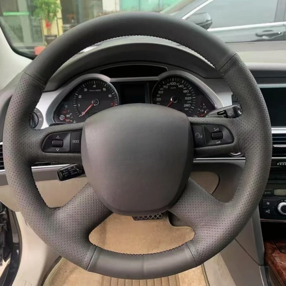 

Изготовленный на заказ оплетка на руль автомобиля, мягкий 100% подходит для Audi A4 B7 B8 A6 C6 2004-2011 Q5 2008-2012 Q7, автомобильная продукция, обертка на руль