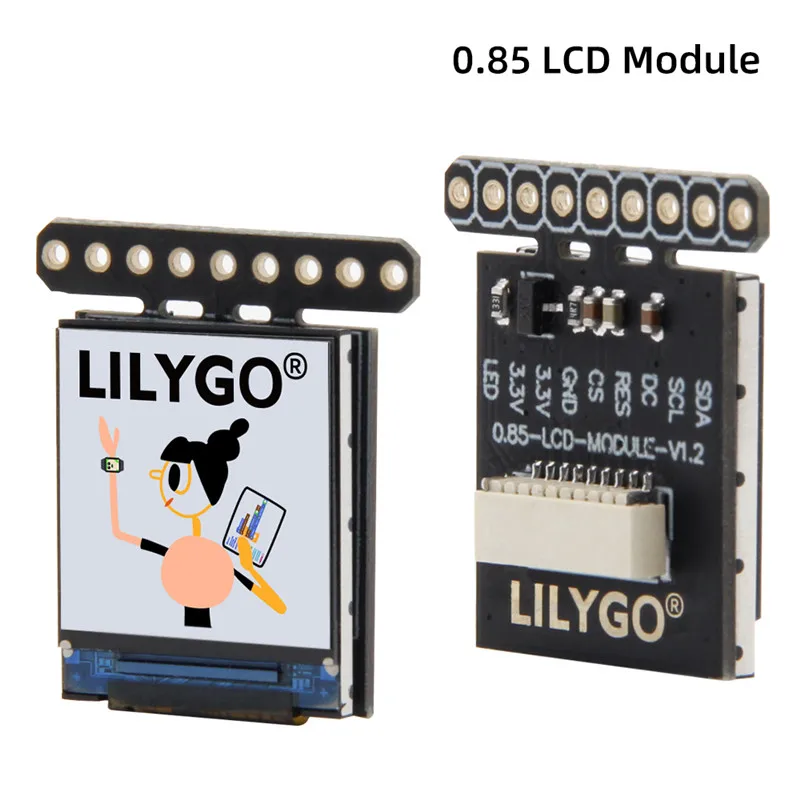 

LILYGO®T-0.85 дюймовый ЖК-модуль GC9107 полноцветный дисплей IPS 128*128 экран макетная плата PH1.0mm держатель кабеля для Arduino