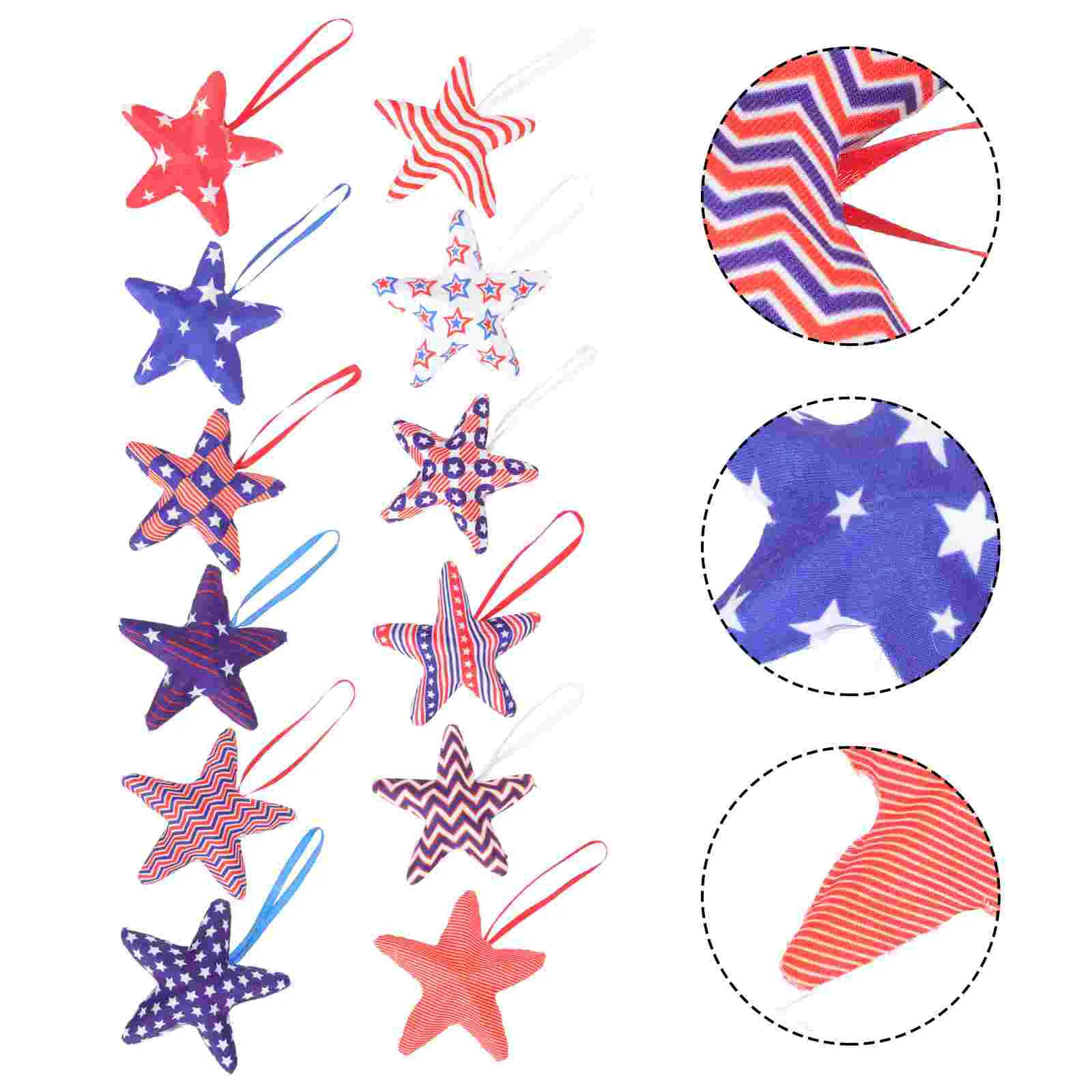 

12pcs Independence Day Hanging Decors Cotton Cloth Pendants Festival Decors