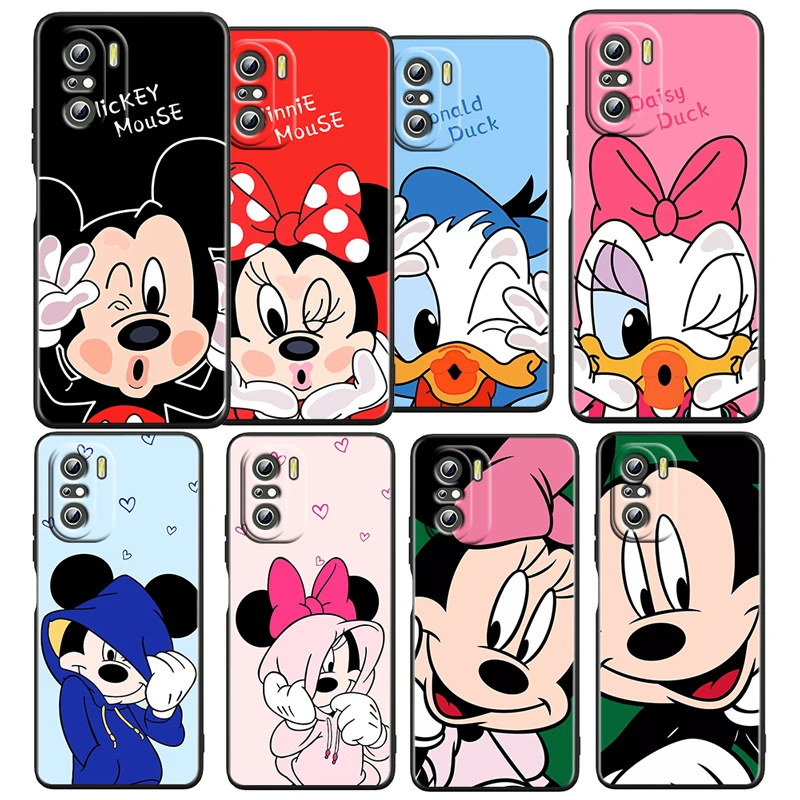 

Mickey Minnie Couple Disney Case For Xiaomi Redmi K50 K40 Gaming 11 Prime 10 10C 9AT 9C 9T 8 6A 4X 5G TPU Black Phone Cover Capa