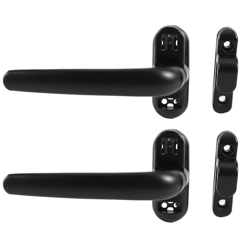 

2X Door And Window Handle Lock Casement Window Lock Wheel Handle Black