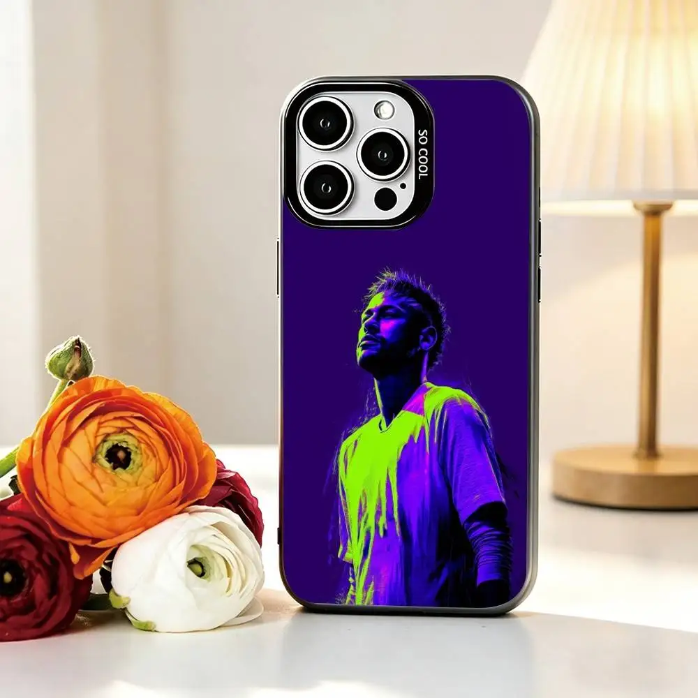 Фото Чехол для телефона F-Football star N-Neymar для iPhone 17, 16, 15, 14, 13, 12, 11 Plus, Pro Max, XS, красочный, серебристо-черный №5