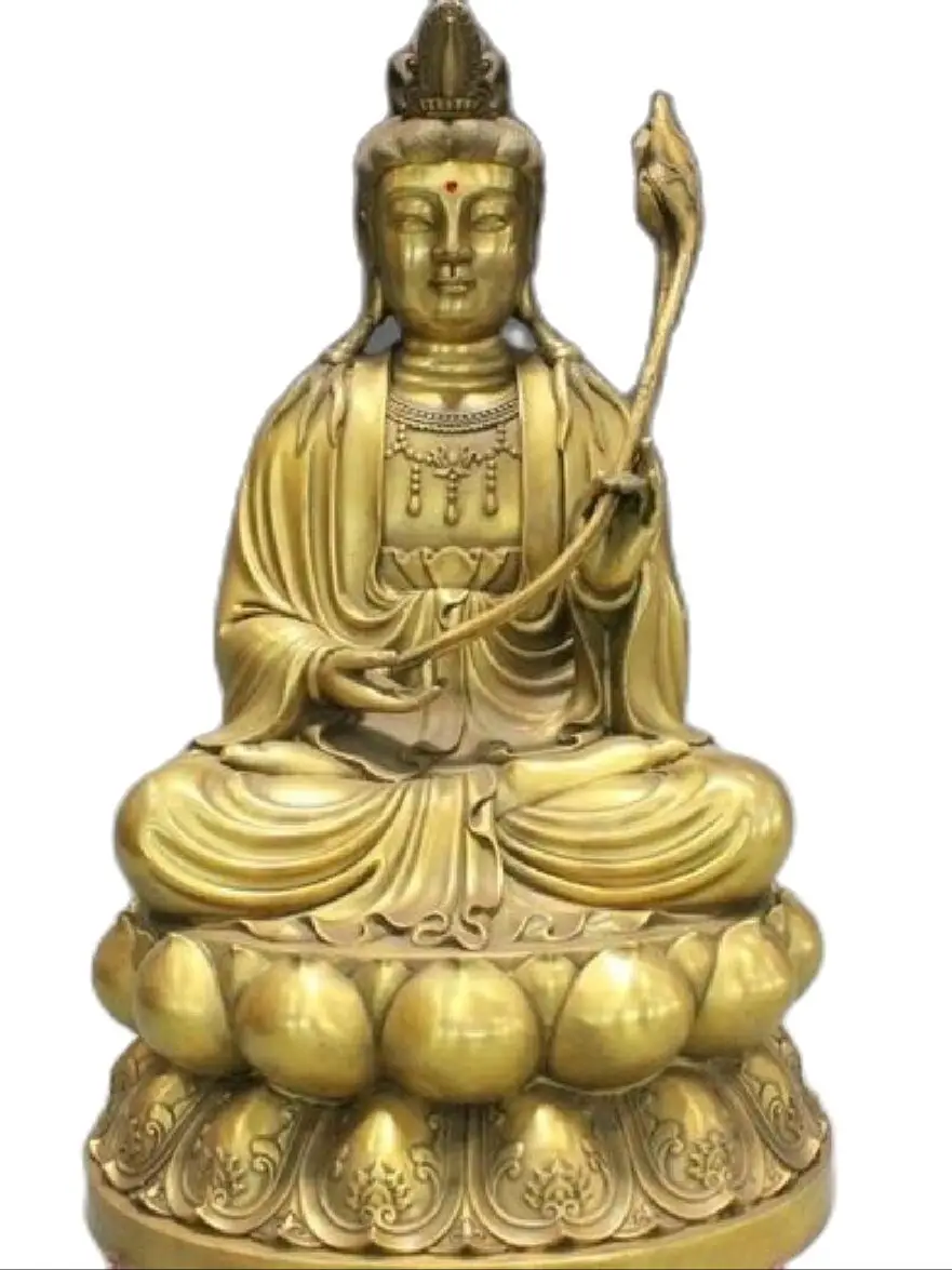 

Китайская медная латунная буддистская фиксация Kwan-Yin Quan yin статуя бодхисаттвы 39 см, 16 дюймов