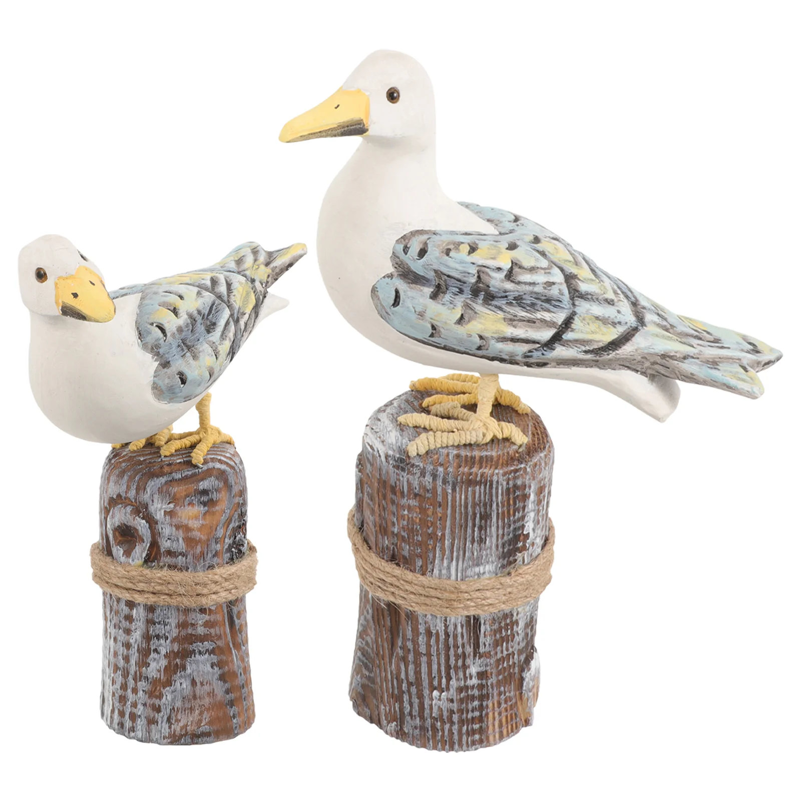 

2 Pcs Accessories Figurine Outdoor Home Decor Tree Stump Wooden Seaside Miniatures Figurines