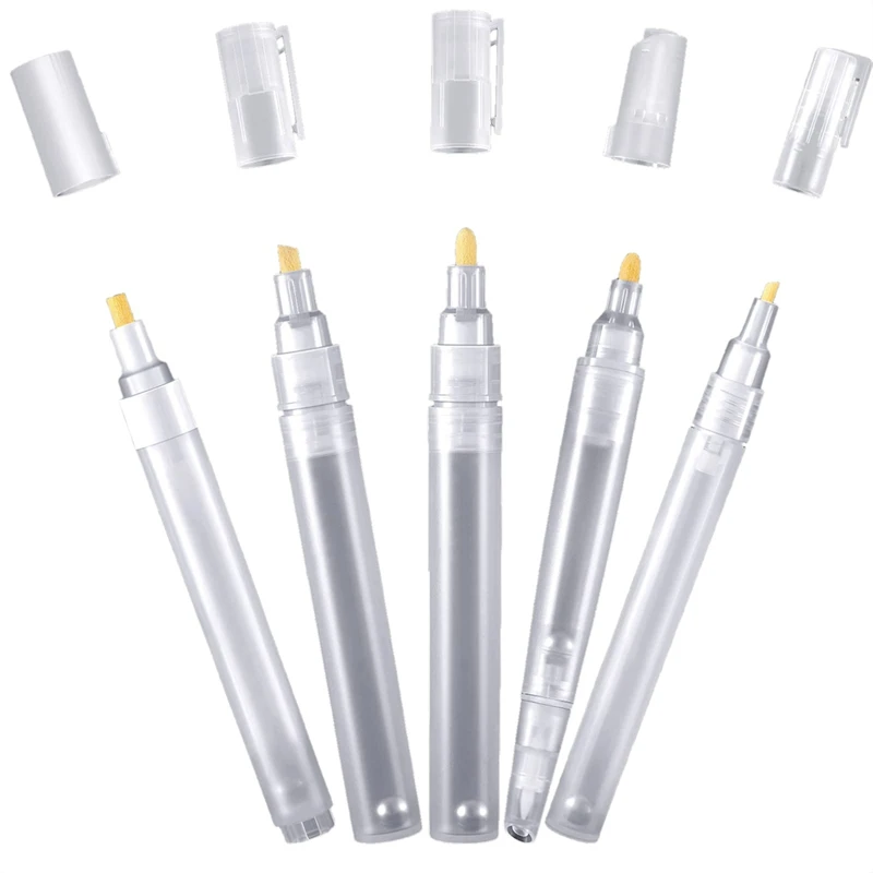 

5 шт. пустые Заполняемые маркеры для краски пустые Заполняемые ручки для краски пустой заполняемый маркер для краски прозрачная трубка для ручки