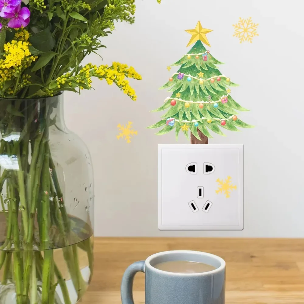 ГОРЯЧАЯ ПРОДАЖА новая светящаяся наклейка на переключатель Санта-Клауса с