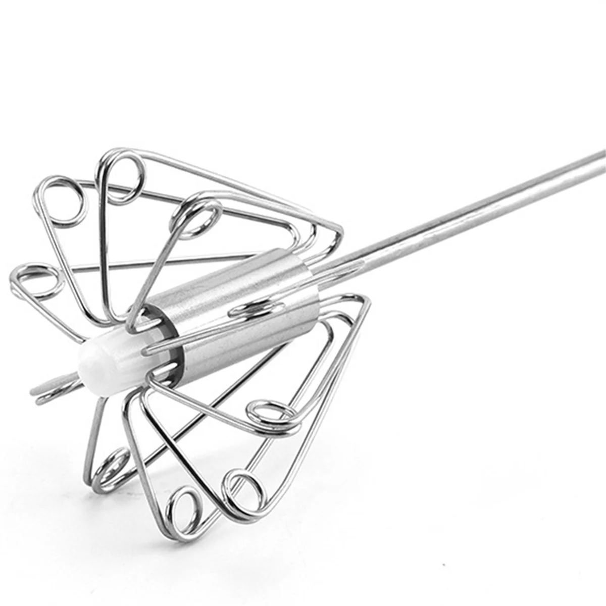 Вращающийся кухонный миксер из нержавеющей стали ручной венчик для взбивания