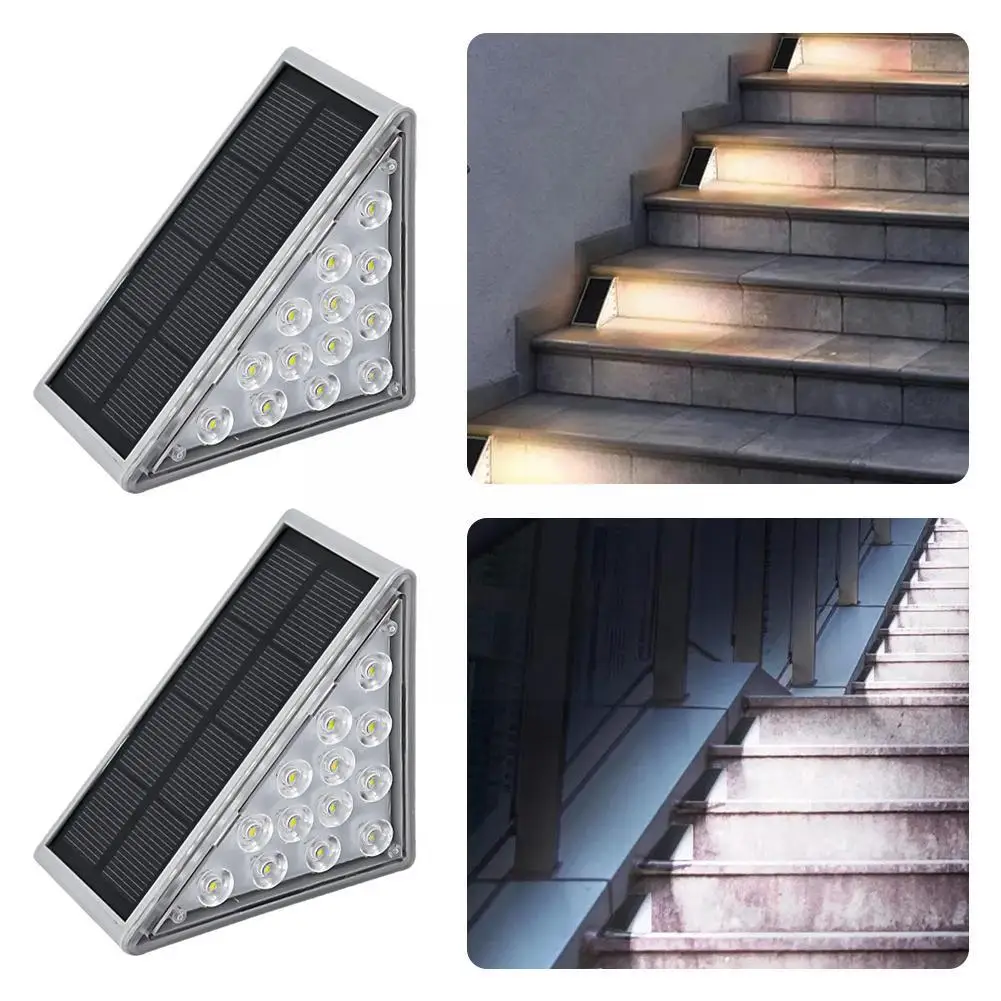 

Solar Step Lights Outdoor Solar LED Deck Lights Waterproof Solar Stair Lights With Auto On/Off Solar Lights For Deck Steps H4R0