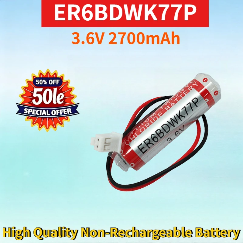 Фото Литий-ионный неперезаряжаемый аккумулятор ER6BDWK77P 3.6V 2700mAh для сварочного робота, ПЛК, тип памяти, высококачественная сменная батарея №1