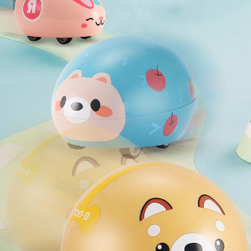 

Q cute pet animal car return sliding magnetic force Q cartoon rabbit pig children's puzzle toy ornament