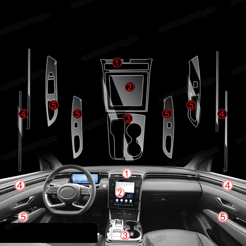

transparent car dashboard navigation gps screen gear panel anti-scratch sticker protector film for hyundai tucson nx4 2021 2022