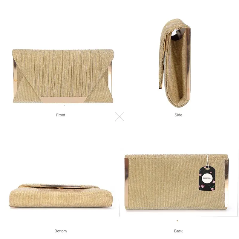 Glitter Clutch Purses for Women Evening Bags and Clutches Flap Envelope Handbags Formal Wedding Party Prom Purse(Champagne)