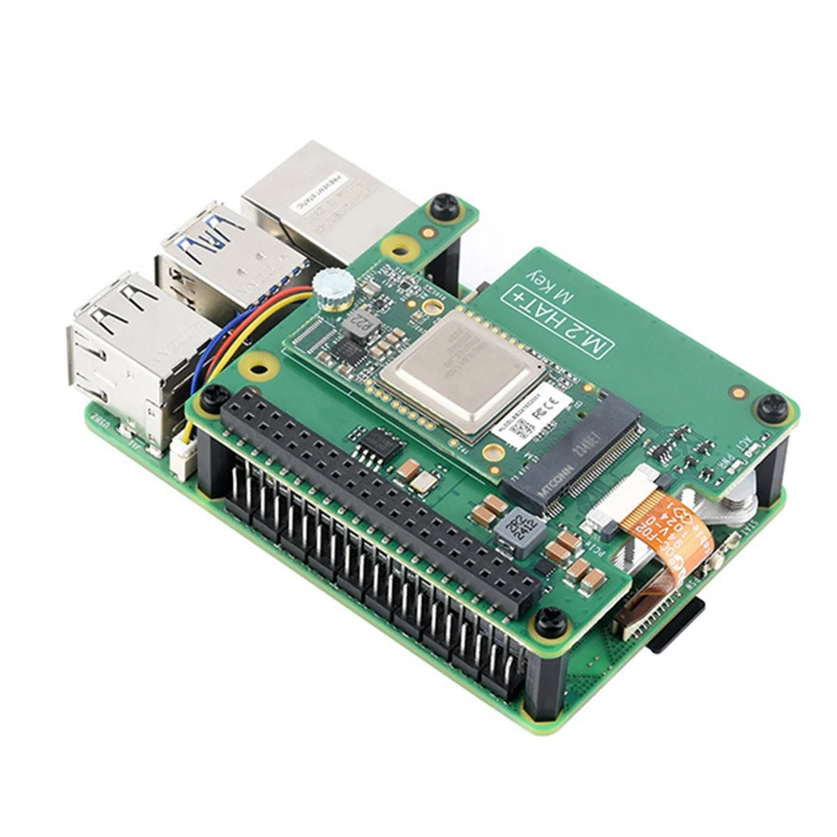 Для Raspberry Pi 5 AI Kit M.2 HAT + Hailo Al модуль ускорения 13 топов PCle Gen3 Ai для Linux Windows