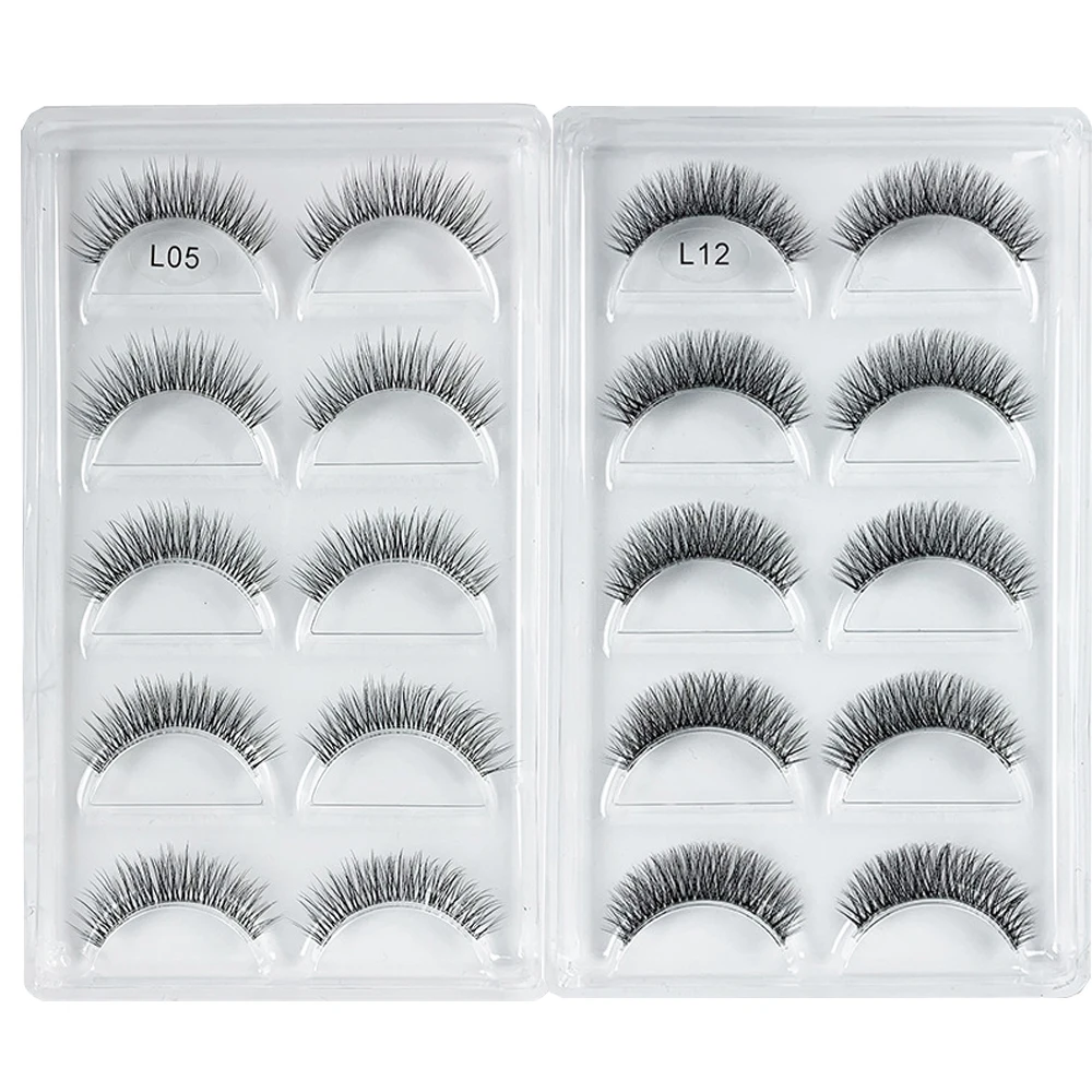 

5 Pairs Eyelashes Bundles Lashes Natural Wispy False Eyelash Lashes Manga Lashes Invisible Band Soft Natural Eyelashes Extension