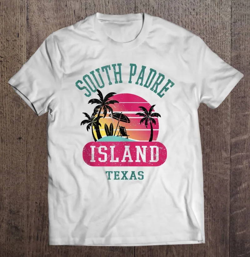 

Футболка мужская хлопковая, крутая ретро-футболка с принтом острова Южного падра, оригинальный Пляжный топ с принтом s Wo, спортивная рубашка...