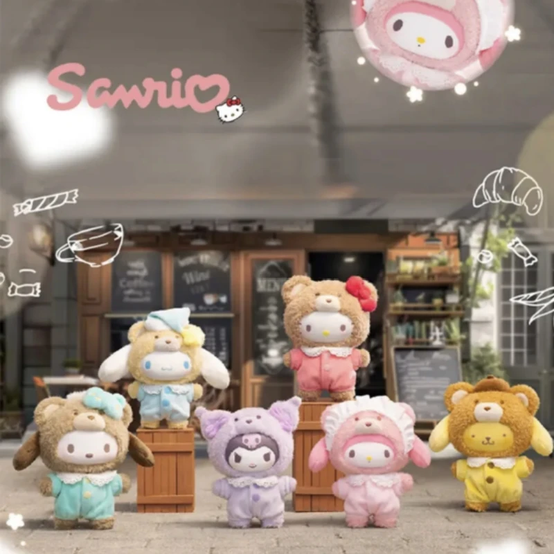 Подлинная семейная аниме Sanrio Latte виниловая плюшевая слепая коробка серия кулон