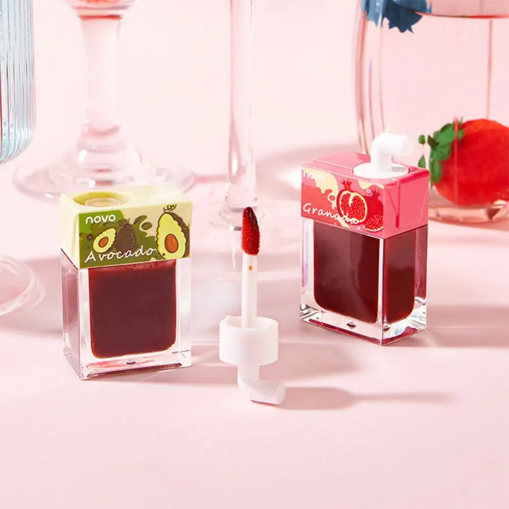 

Fruit Juice Lip Gloss Lasting Lip Tint Creative Juice Bottle Lipstick Mirror Water Lip Glaze Moisturizing 5 Colors Lips Makeup