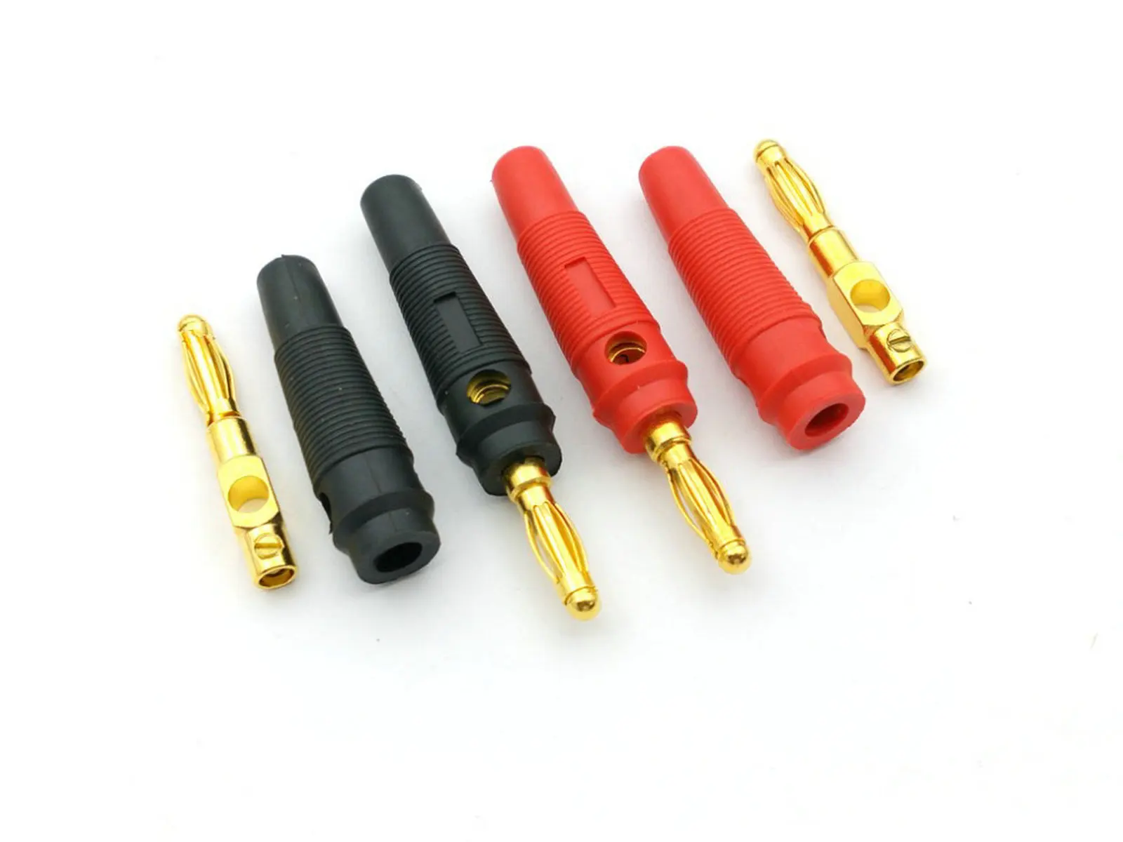 

100 pcs Gold plated Plated 4mm Banana Plug for Audio Speaker Connectors