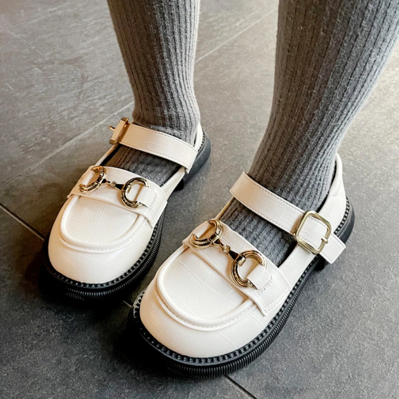 

Children Black Breathable Leather Shoes Fashion Girls Dance Non-slip Platform Shoes Elegant Kids Princess Mary Janes Size 21-36