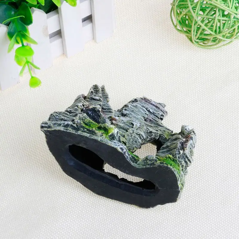 

Aquarium Decoration Artificial Resin Rock Cave Lifelike Fish Tank Mountain View for Betta Sleep Rest Hiding Breeding
