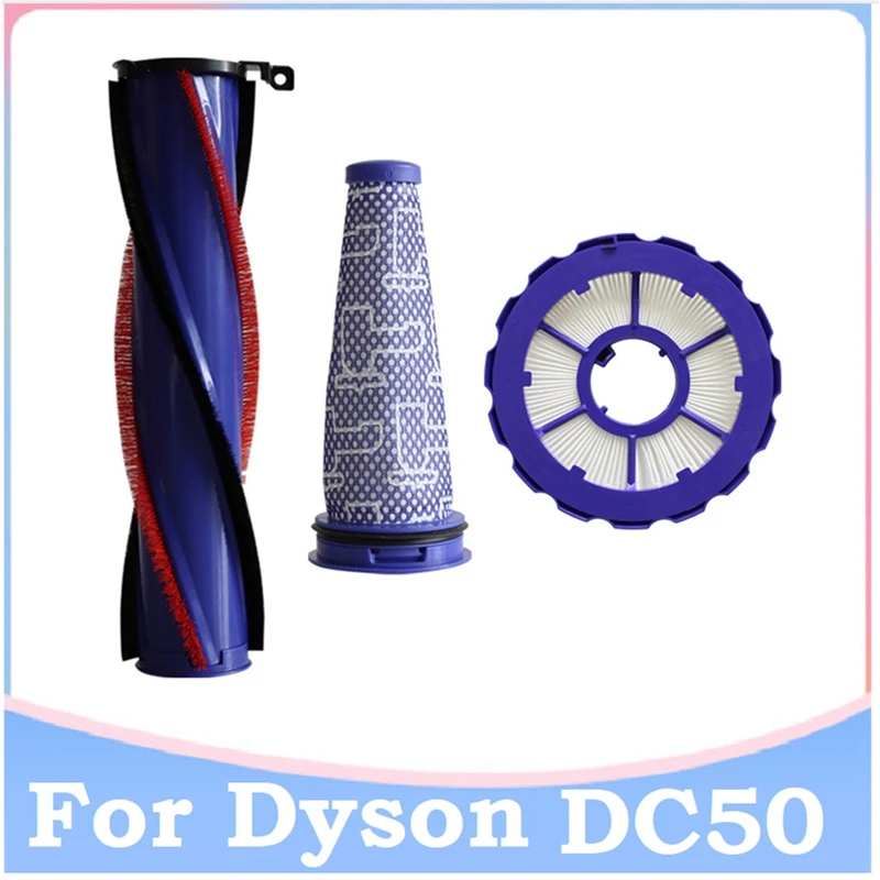 

3Pcs Accessories Kit For Dyson DC50 Vacuum Cleaners Washable Pre Post Filter Main Roller Bar Brushes Replacement Parts
