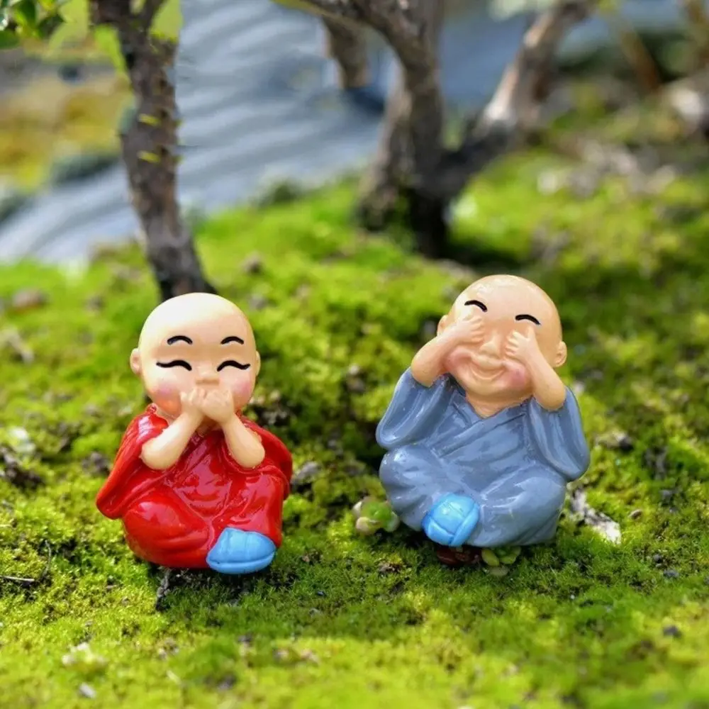 

Bonsai DIY Decoration Flower Pot Landscape Moss Garden Ornament Scene Props Little Monk Statue Buddhist Monk Miniature