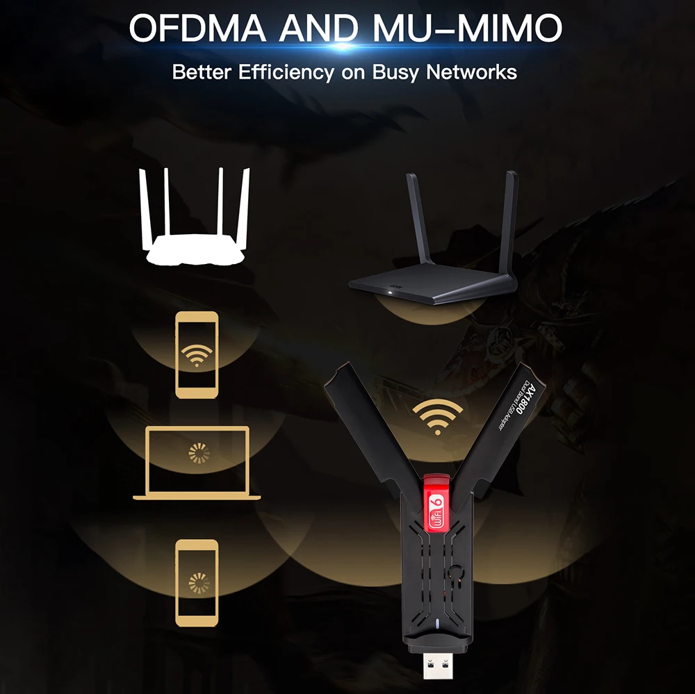1800 Мбит/с Wi-Fi адаптер USB 802.11AX 2 4G/5 ГГц 3.0 беспроводная антенна сетевая карта