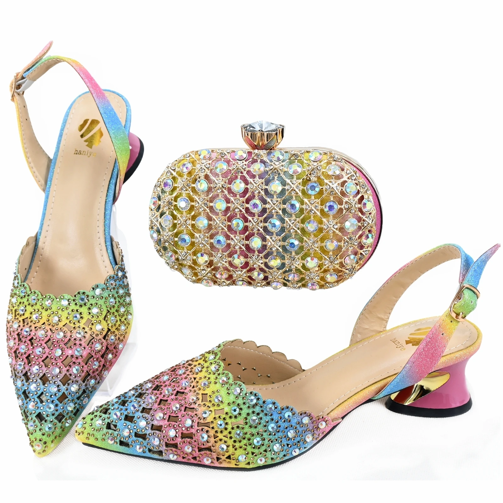 doershow Итальянские комплекты обуви и сумок для вечерней вечеринки с камнями
