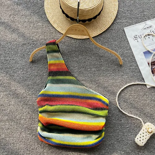 

Женский укороченный корсет ITOOLIN, с открытым плечом и подошвой, в полоску, в стиле Харадзюку, лето 2021