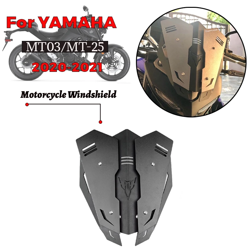 

MTKRACING For YAMAHA MT-03 MT-25 MT 03 2020-2021 MT-25 Motorcycle Fairing Windshield Front Windshield Visor