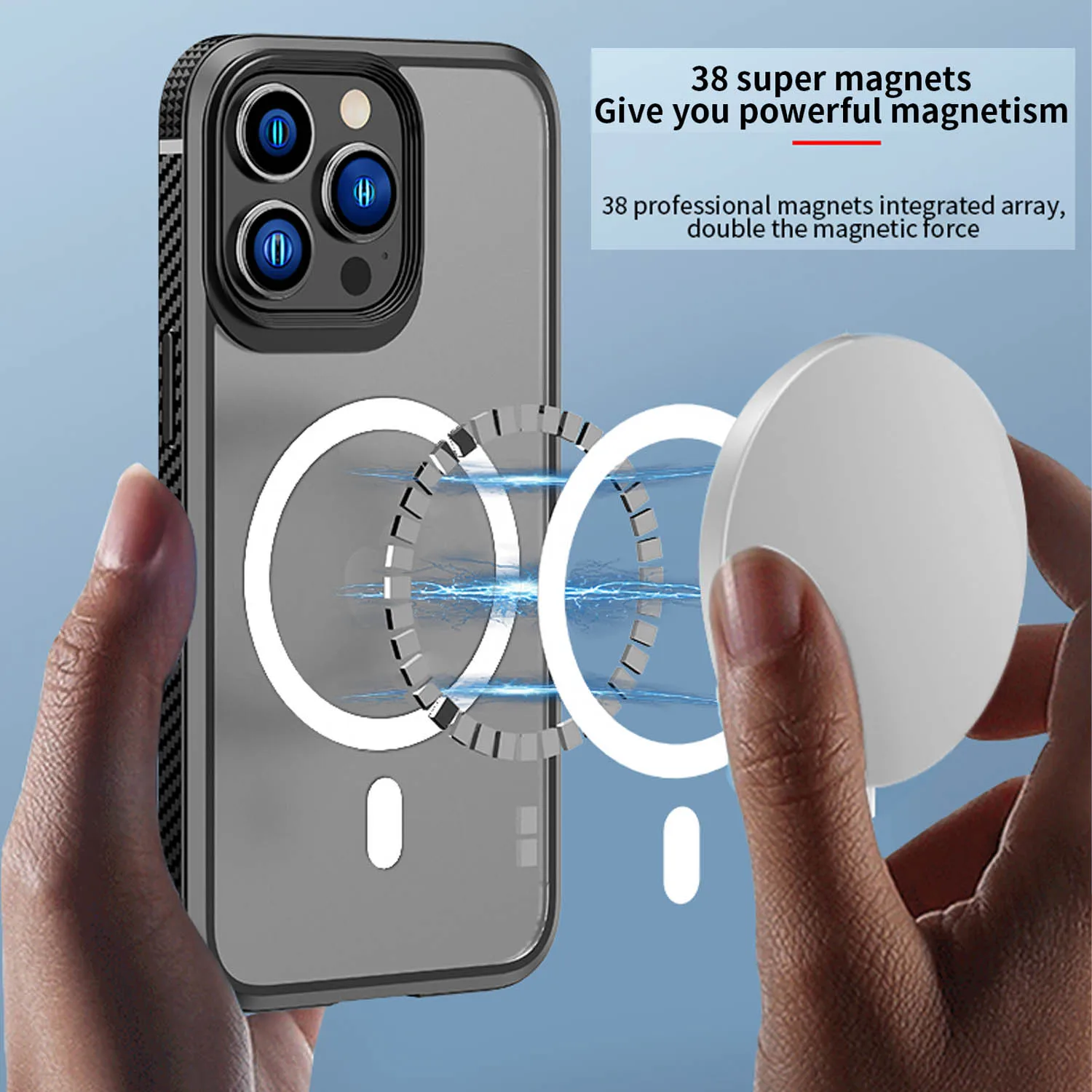 Tanie Dla IPhone 14 13 Pro MAX Magnetyczny Futerał Z Włókna Węglowego Odporny Na Wstrząsy Futerał Na Telefon IPhone 13 Pro Max Mini