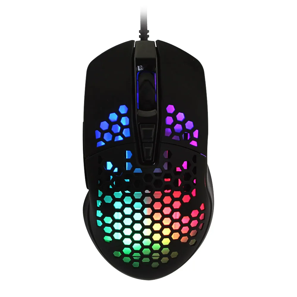 

7D 6400 DPI Wired Mouse Eigonomical Hole Designed Mause 6 Colors RGB Backlight Gaming Mice for PC Desktop Gamer Boys Gift