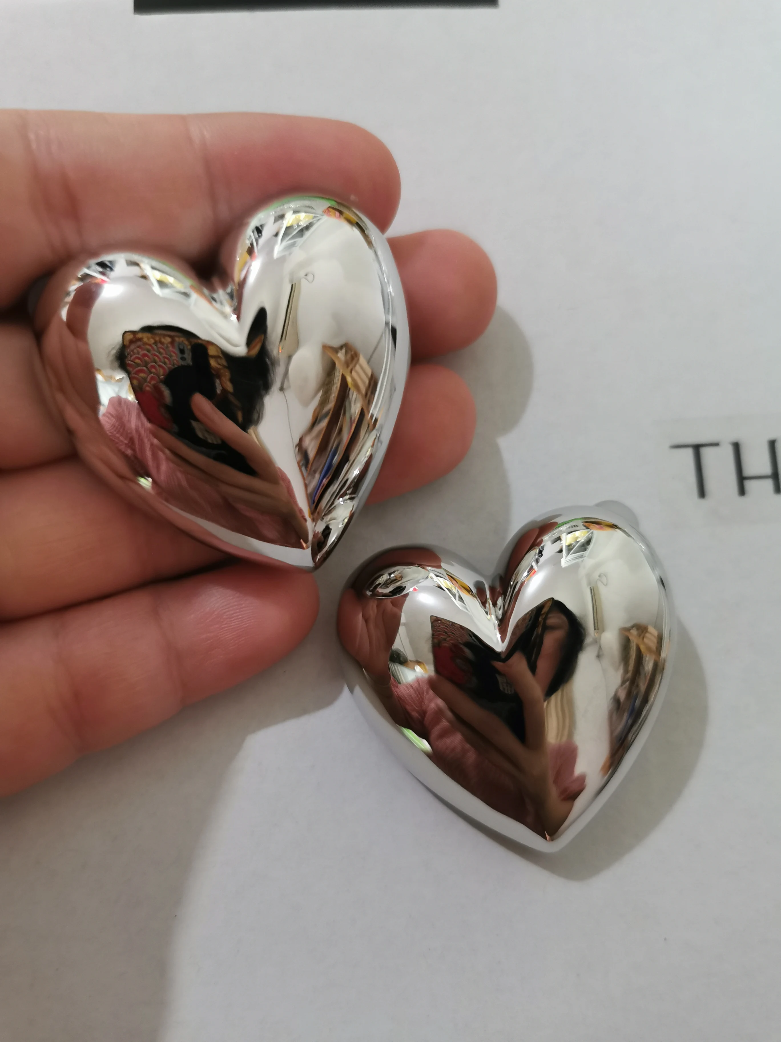 Brass Chunk Big Size Heart Hoop Earrings Women Jewelry Punk Party T Show Gown Runway Korean Japan INS