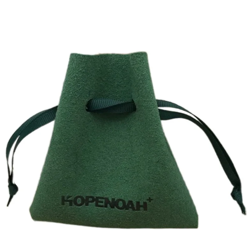 

Custom Green Microfiber Gift Bags 7x8cm 8x10cm pack of 20 Ring Stud Earring Logo Sack Leather Jewelry Pouches