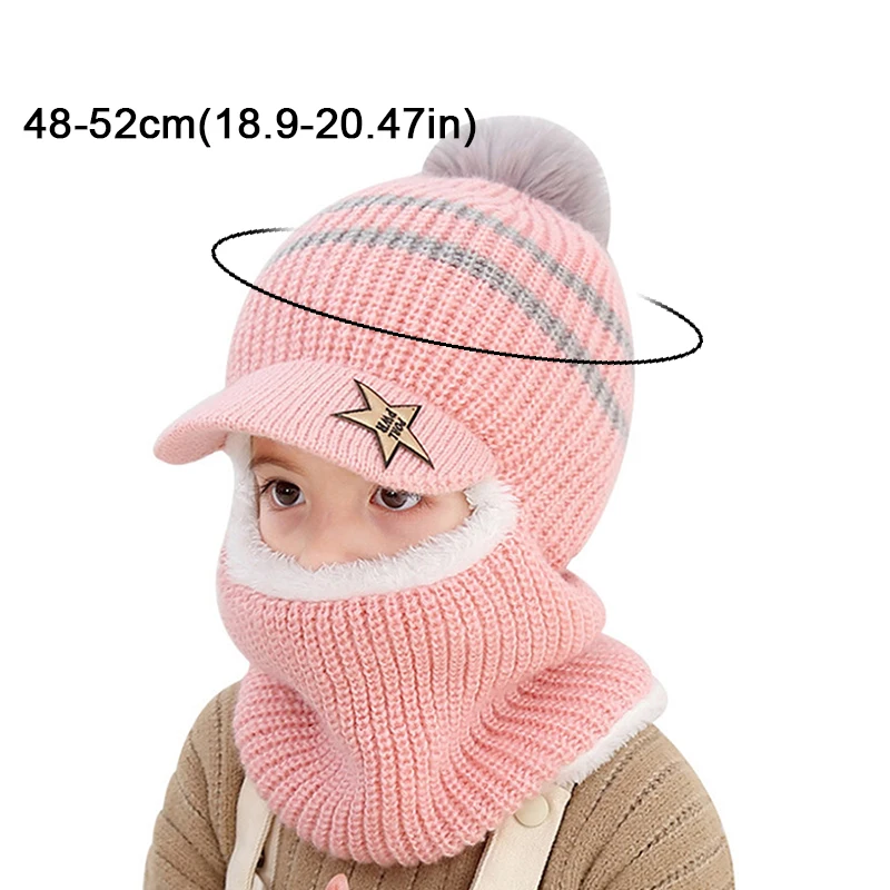 Детская зимняя Балаклава шапки для мальчиков и девочек плотная теплая флисовая