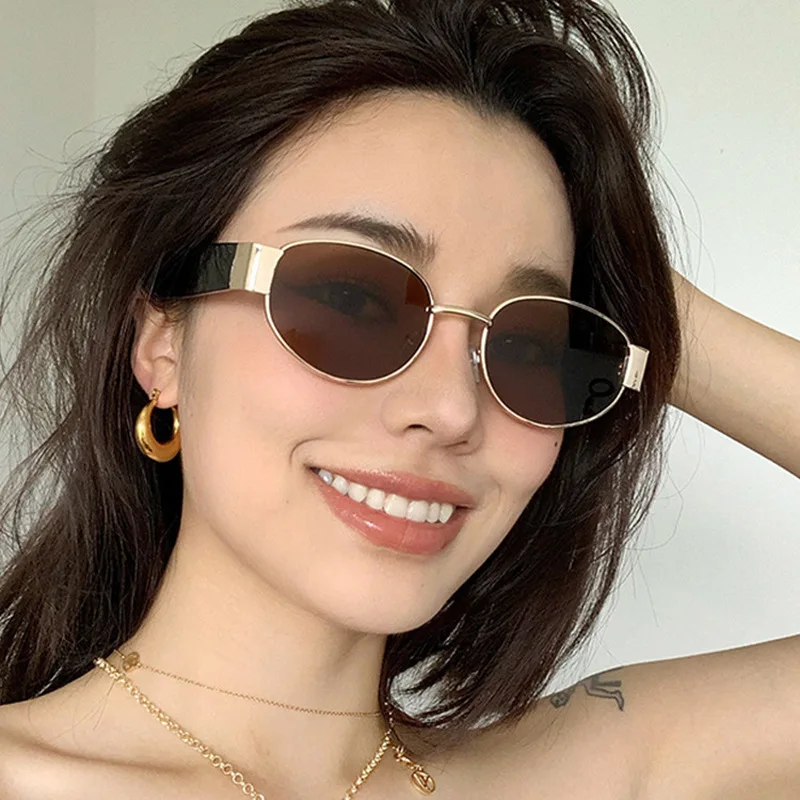 

New Retro Oval Sunglasses Men and Women Hip-hop Small Frame Sunglasses Ins Wind Street Shooting Sunglasses S2089